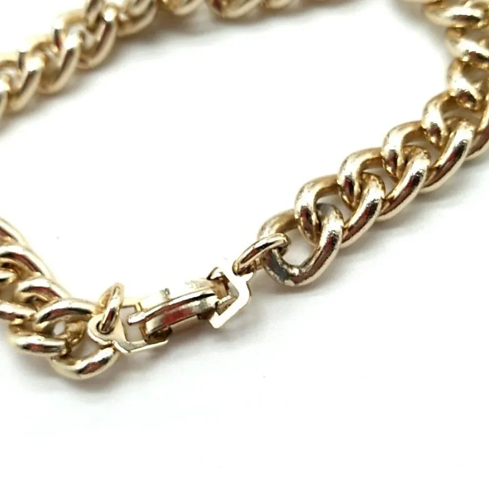 Gold-tone Curb Link Chain Bracelet